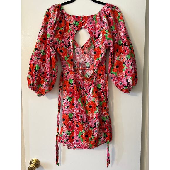 ASOS Floral Mini Wrap Dress - Picture 7 of 9